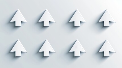Gray arrow cursors and loading icons set, computer mouse click symbols in a detailed vector format, isolated on white background, ideal for UI and web design