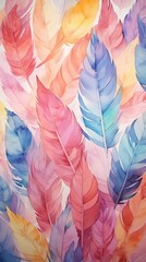 Sticker - Feathers Material Structure Background - Generative AI