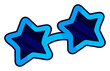 © Tracy - blue star glasses for party vector illustration
