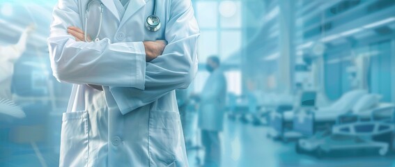 Close up of male doctor with stethoscope over blur background. Medicine, people and health care concept.