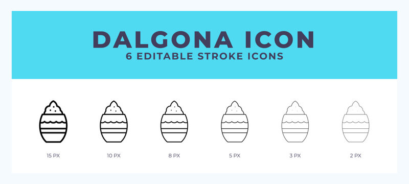 Dalgona line icon illustrations with editable strokes.