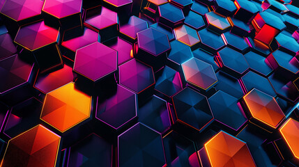 Wall Mural - colorful hexagon concept as background