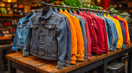 Vibrant assortment of custom denim jackets