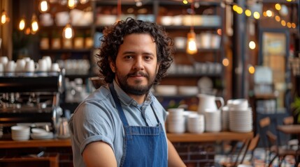 Wall Mural - The barista in a cafe