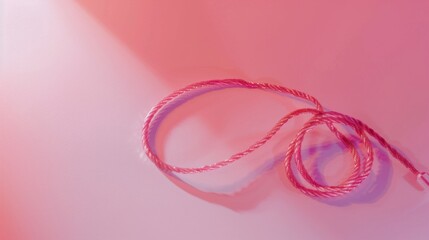 Wall Mural - a commercial photograph showcasing a holographic phone cord coiled on a white surface. the cord is a
