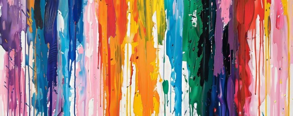 Colorful paint drips create abstract background with vibrant colors, perfect for design projects