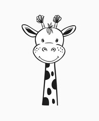 Wall Mural - giraffe cartoon illustration