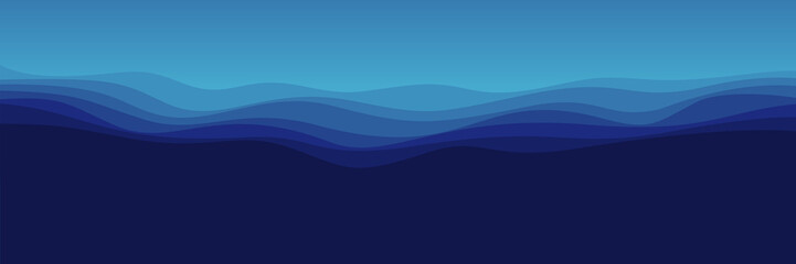 Wall Mural - blue gradient landscape wave pattern design vector illustration good for wallpaper, background, backdrop, banner, ui, ux, business, and advertising