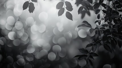 Wall Mural - Blurred foliage background with light and dark monochrome hues