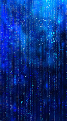 Wall Mural - Blue digital matrix, binary code
