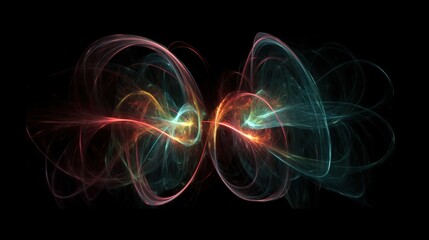 Quantum entanglement, scientific technology abstract concept. AI generated.