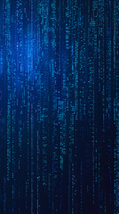 Wall Mural - Blue digital matrix, binary code