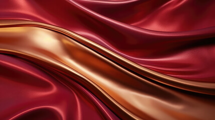 Wall Mural - Abstract luxury swirling maroon gold background. Gold liquid paint background. Gold waves abstract background texture., generative ai