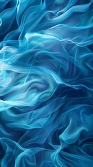 Canvas Print - High-resolution image of flowing blue satin fabric with realistic texture and folds