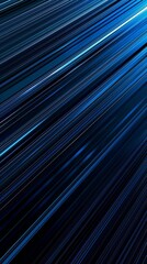 Poster - Energetic abstract composition featuring multiple diagonal lines in shades of blue over a dark backdrop