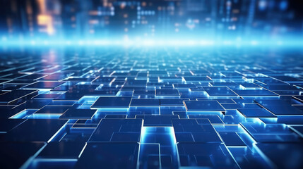 Wall Mural - virtual cyberspace technology background. abstract futuristic nanotechnology background. wide panora