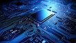 © Fang - Tech science background. Motherboard digital chip. Integrated communication processor., generative ai