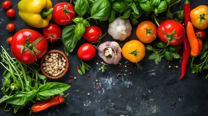 Wall Mural - Fresh Vegetables and Herbs for Cooking