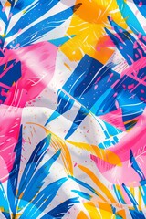 Canvas Print - This image showcases a vibrant abstract design featuring colorful strokes and dynamic shapes creating a lively and energetic pattern.