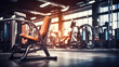 © Fang - Modern gym. Blurred photo of a Sports equipment in gym, generative ai