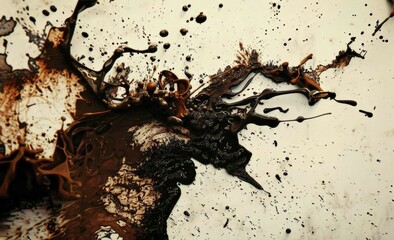 Poster -  Artistic Expression: Abstract Ink Splatter