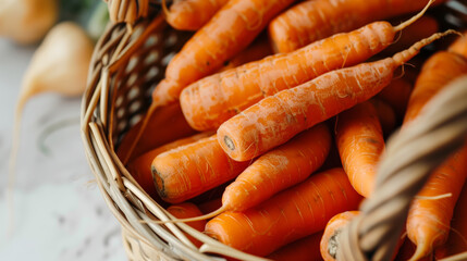 Poster - Fresh carrots in a basket