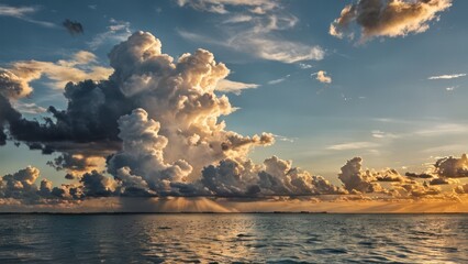 Wall Mural - a large body of water with clouds in the sky