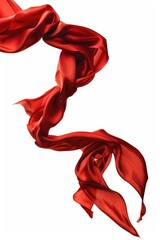 Wall Mural - A close-up shot of a vibrant red scarf on a white background, great for fashion or textile design use