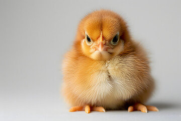 Wall Mural - Adorable fluffy chick, newly hatched and exploring its surroundings with curiosity and innocence.