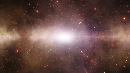 Wall Mural - artistic glowing space with stars nebula light and red dots animation.