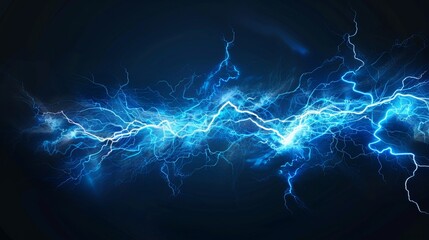 A striking visual of blue electric currents against a dark background, demonstrating raw power, energy, and the spectacular phenomenon of electricity in motion.