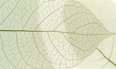 Wall Mural -  Close-up Textured Leaf Pattern with Overlay Text