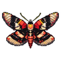 Wall Mural - Moth 8-bit cartoon isolated whitebackground 