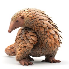 Wall Mural - Pangolin 3D cartoon isolated whitebackground 