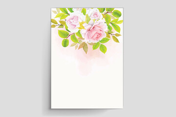 Wall Mural - beautiful floral roses with border and frame card design