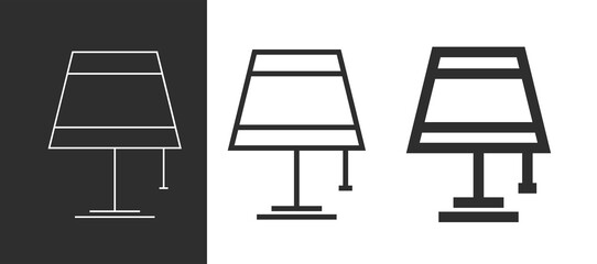 Table lamp icon. Lampshade, symbol of light, home or workplace. Table lamp with lampshade.