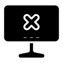 Sticker - broken computer glyph icon