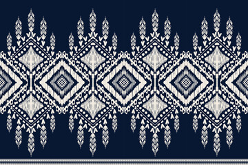 Wall Mural - seamless ikat vector pattern, ethnic embroidery style, hand draw painting abstract.