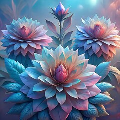 rainbow cute floral 3D background