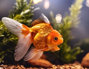 Wall Mural - Oranda goldfish in aquarium fish tank