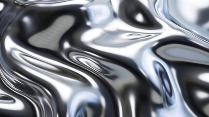 Wall Mural - background fluid metallic white gray wave in motion bright light from 3d render you can use it as a 