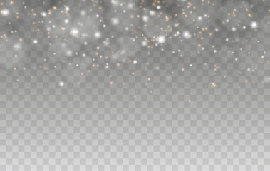 Aufkleber - Glowing light effect with many glitter particles isolated on transparent background. Vector starry cloud with dust. Magic christmas decoration
