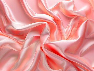 Sticker - High-quality close-up of pink satin fabric for use in fashion-themed wallpapers, backgrounds