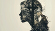 © Iqra Iltaf - A woman double exposure with trees and Christian crucifix cross