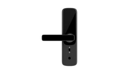 Leinwandbilder - 4k Resolution Video: Inteligente Biometric Smart Door Lock with Digital Keypad Seamless Loop Rotating on a White Background with Alpha Mate