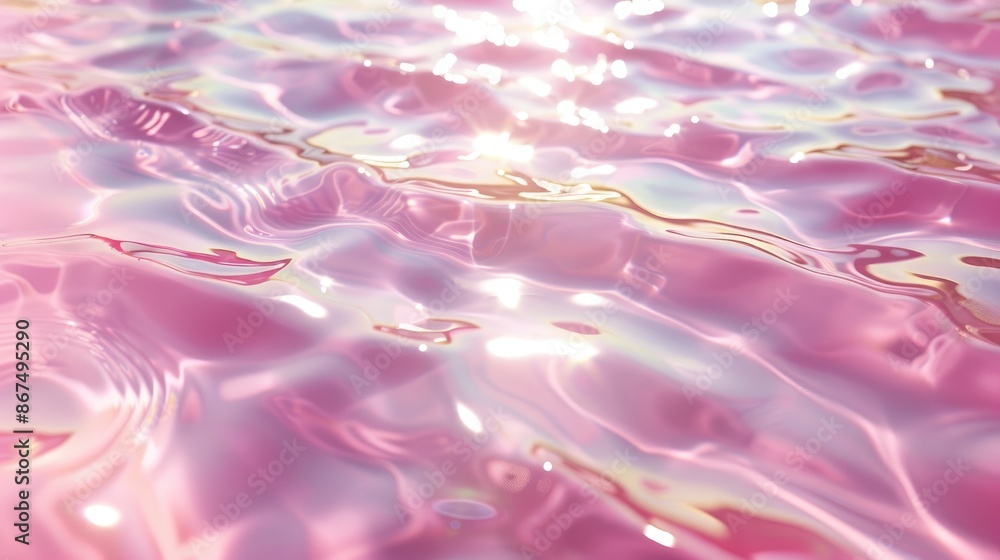 Pink Water Reflection Computer Background Clean transparent pink water background with podium sunlight reflection ...