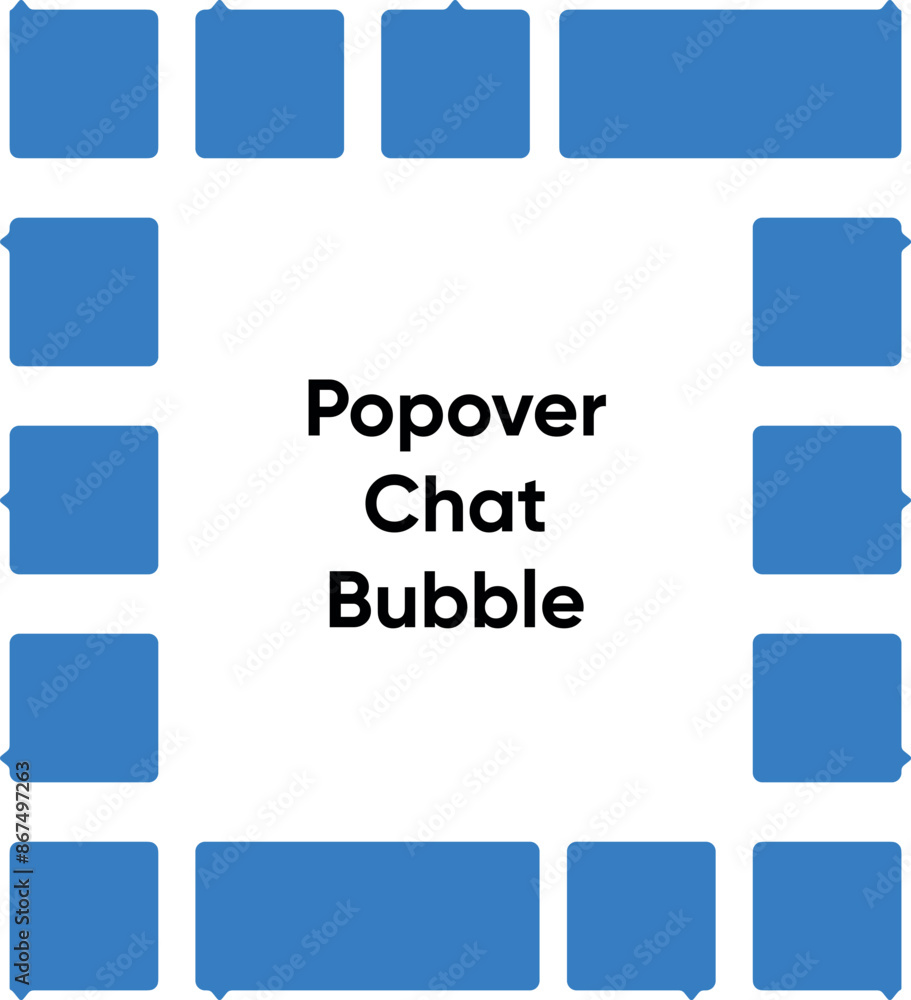 Chat box message bubbles in blue colour. Balloon messenger screen ...