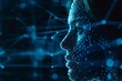 © qorqudlu - This abstract image of a digital human face connected with a network illustrates a background concept perfect for wallpaper on technology themes