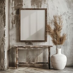 Canvas Print - An image with a vintage frame on a textured wall, serving as a perfect abstract background or wallpaper, and a potential best-seller