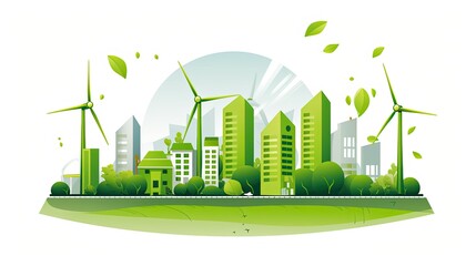 Poster - Green environmental protection icon